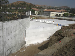 Completion of installation of geo-foam blocks