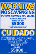 Warning No Scavenging Window Decal