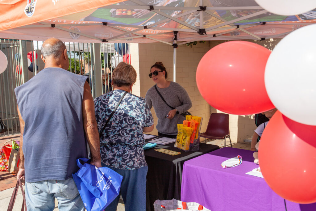 People in Basset Park in La Puente on October 4, 20219