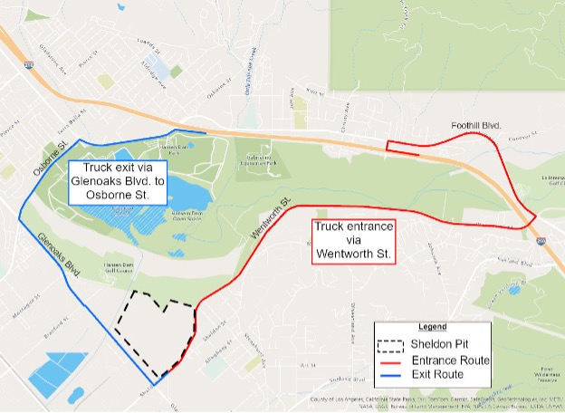 Map of Sheldon Pit haul route